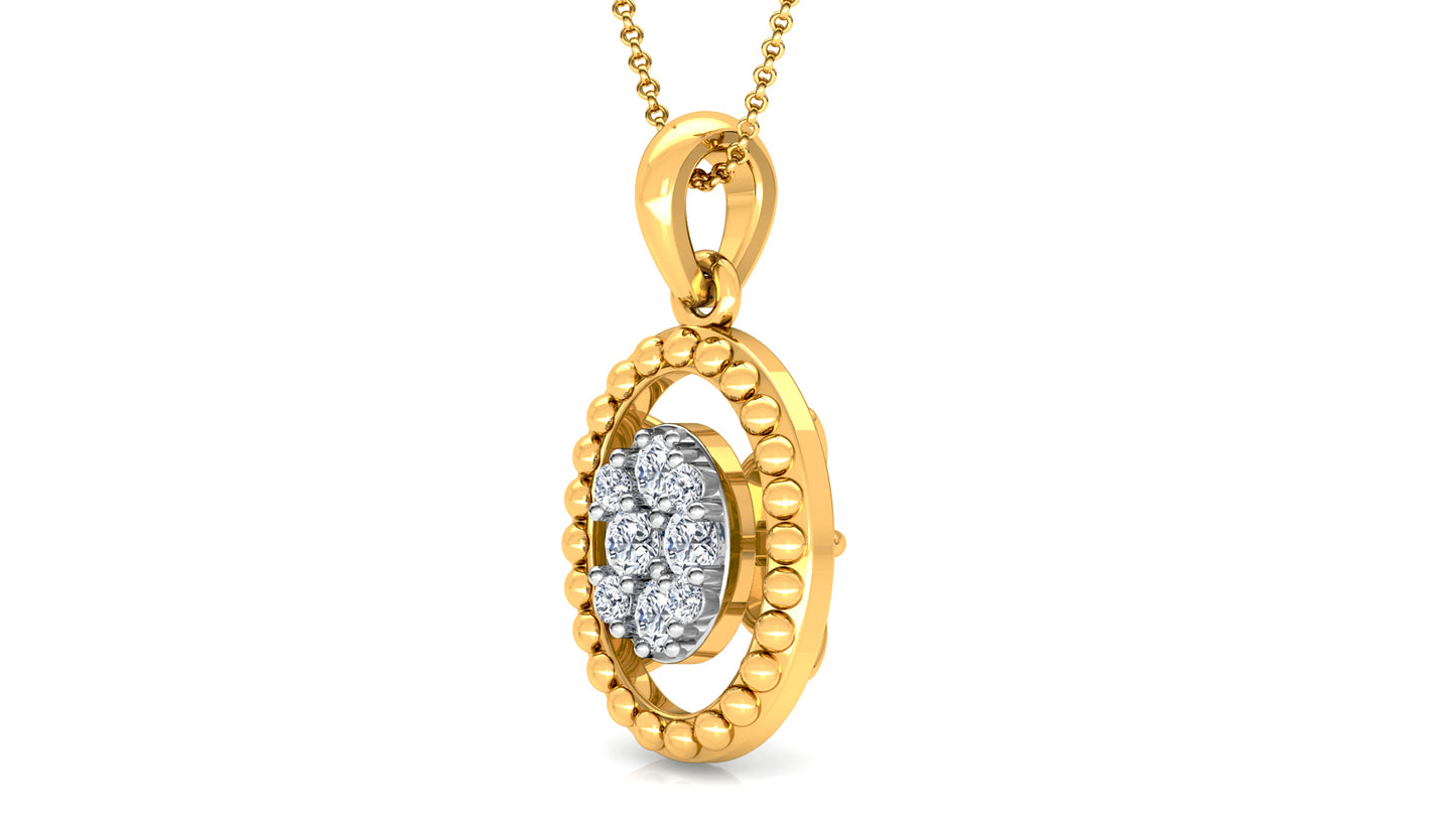 Ovaloid Beauty Diamond Earrings And Pendant Set