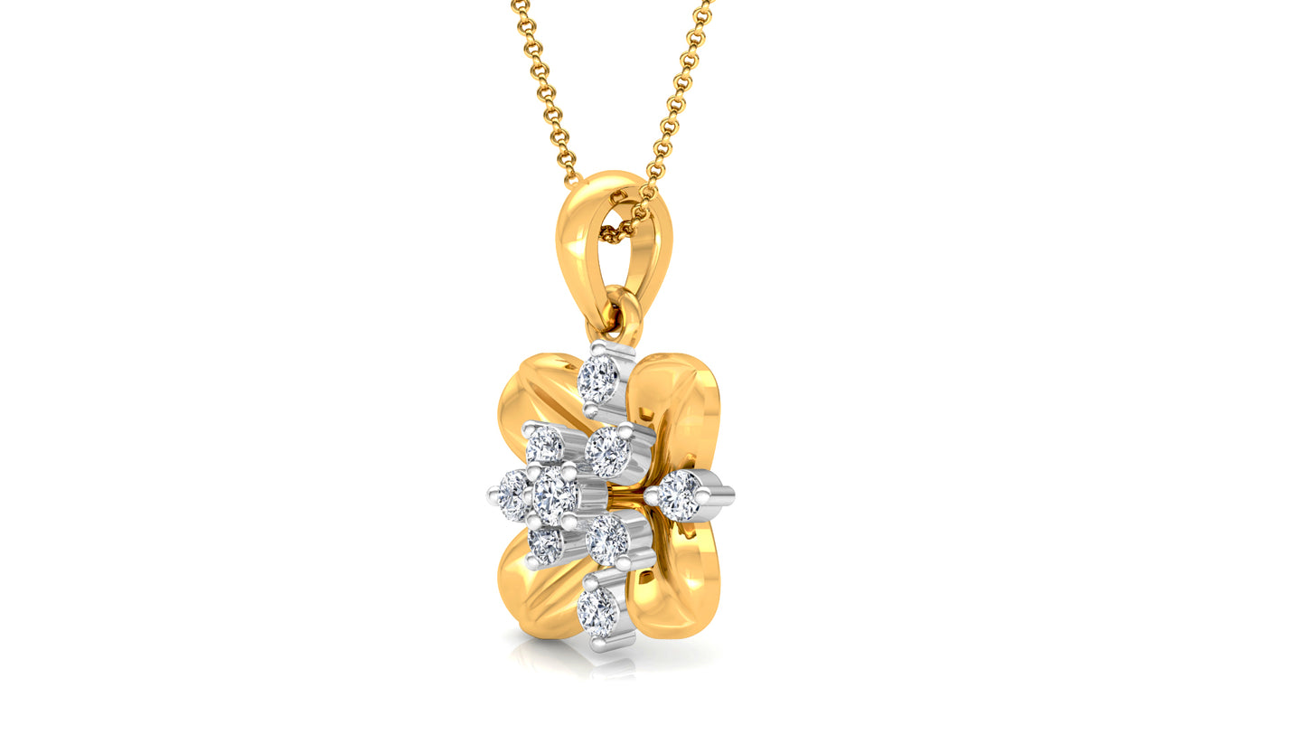 Flower Quotient Diamond Earrings And Pendant Set