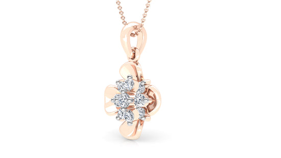 Floral Unison Diamond Earrings And Pendant Set