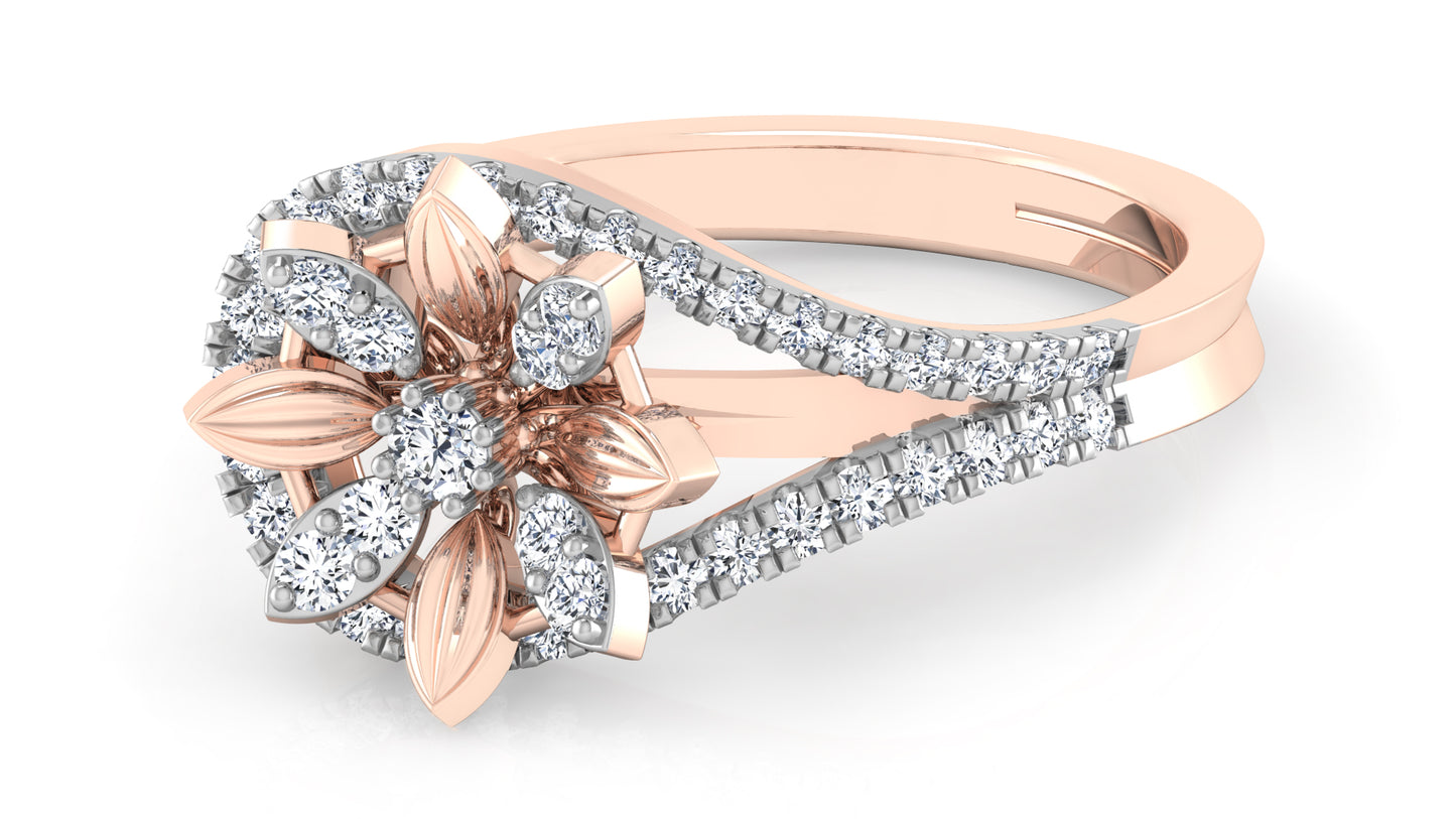 Leaflet n Florets Diamond Ring