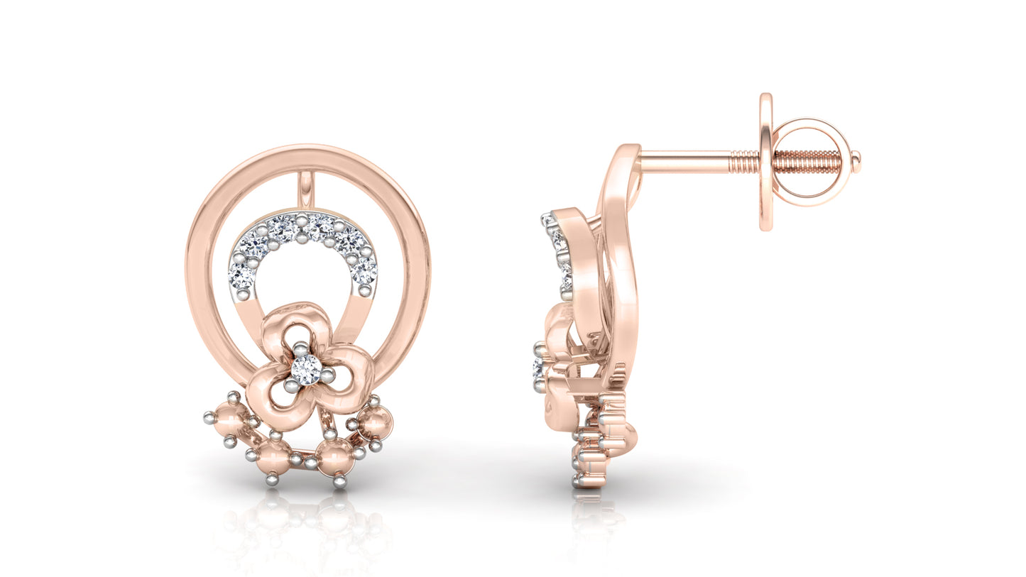 Horse Shoe Diamond Earrings