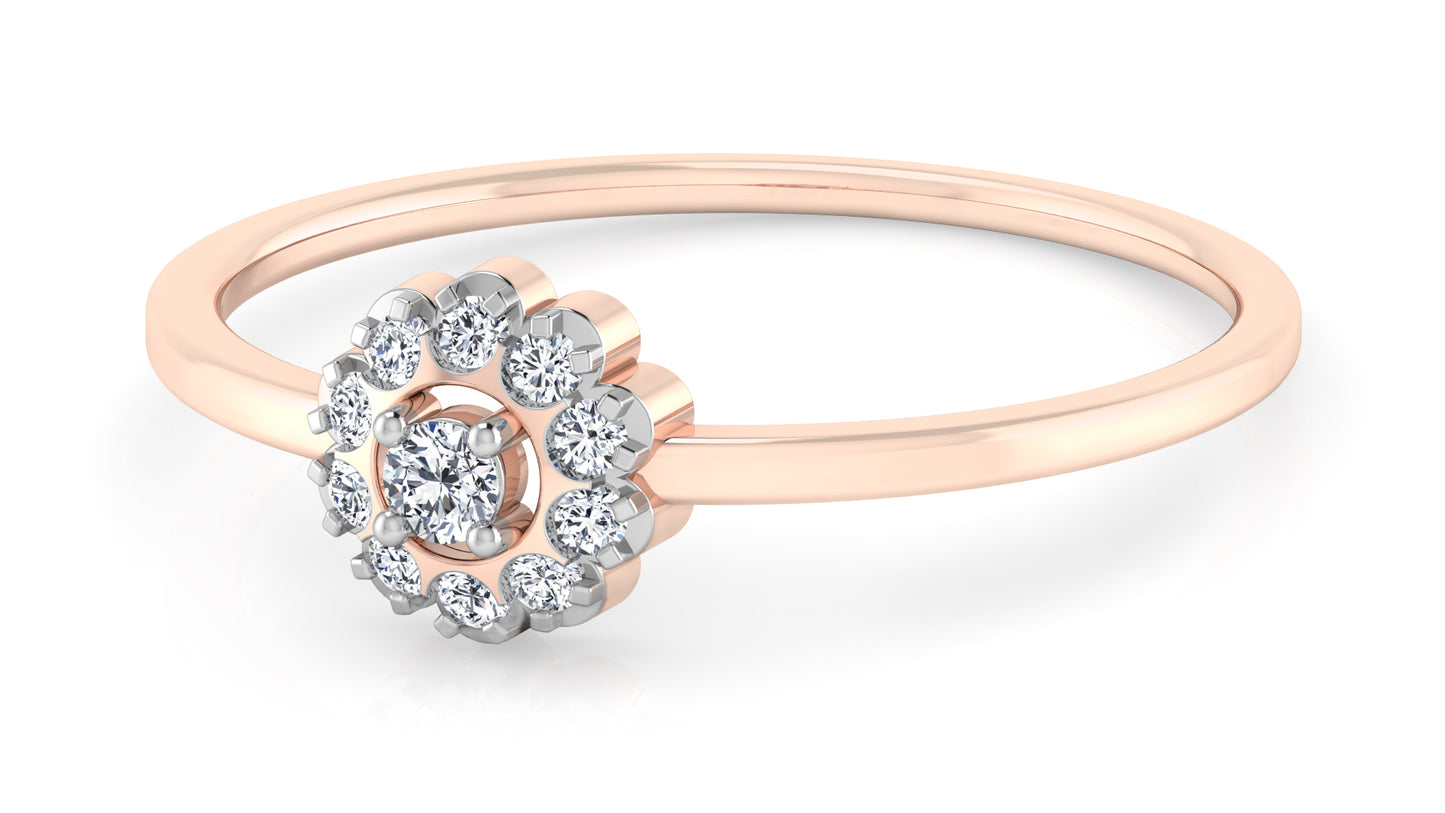 Button Rose Diamond Ring