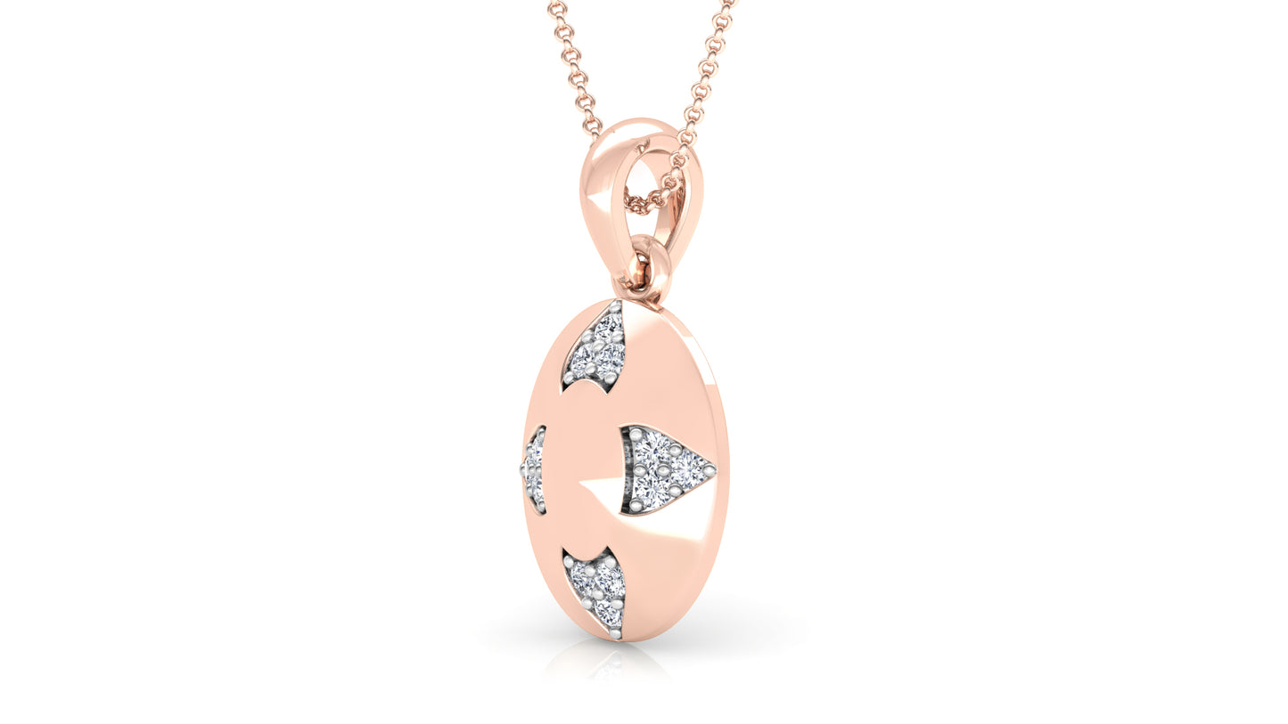 Elliptic Sheen Diamond Earrings And Pendant Set