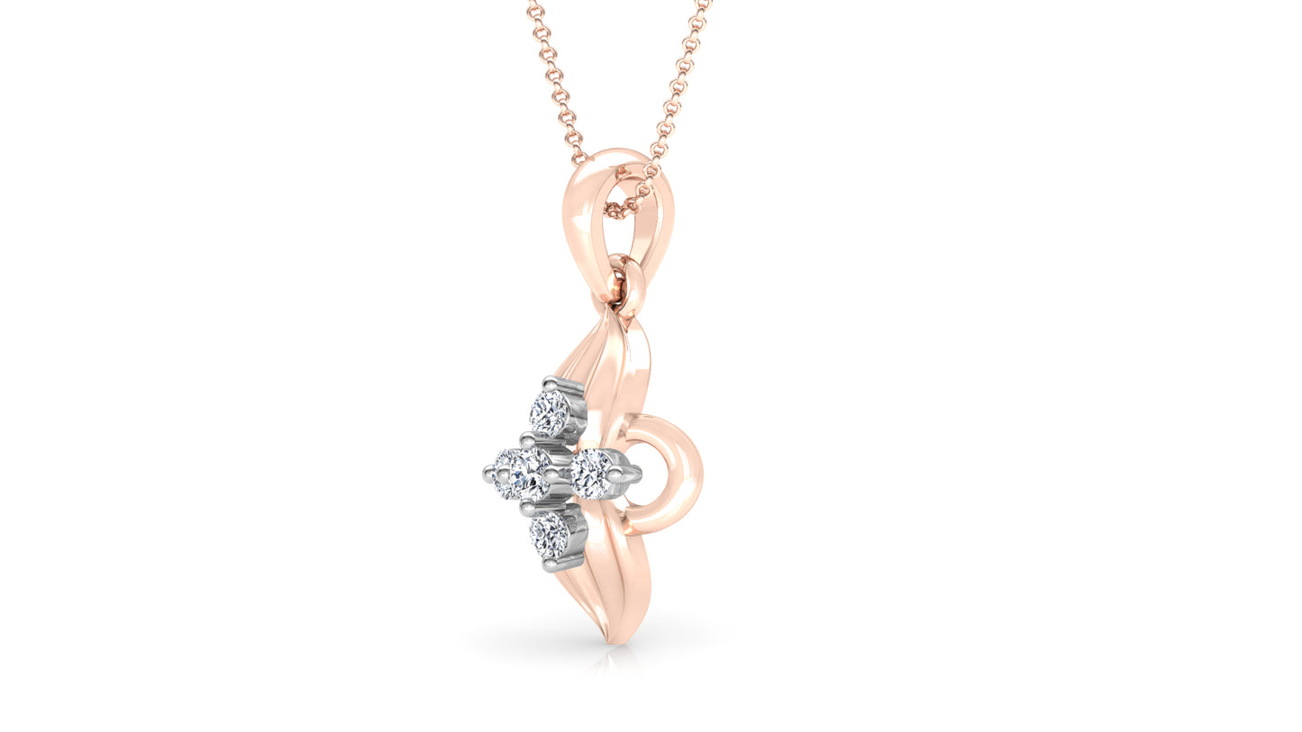 Trendy Glam Diamond Earrings And Pendant Set