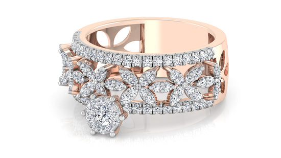 Floral Crowd Diamond Ring