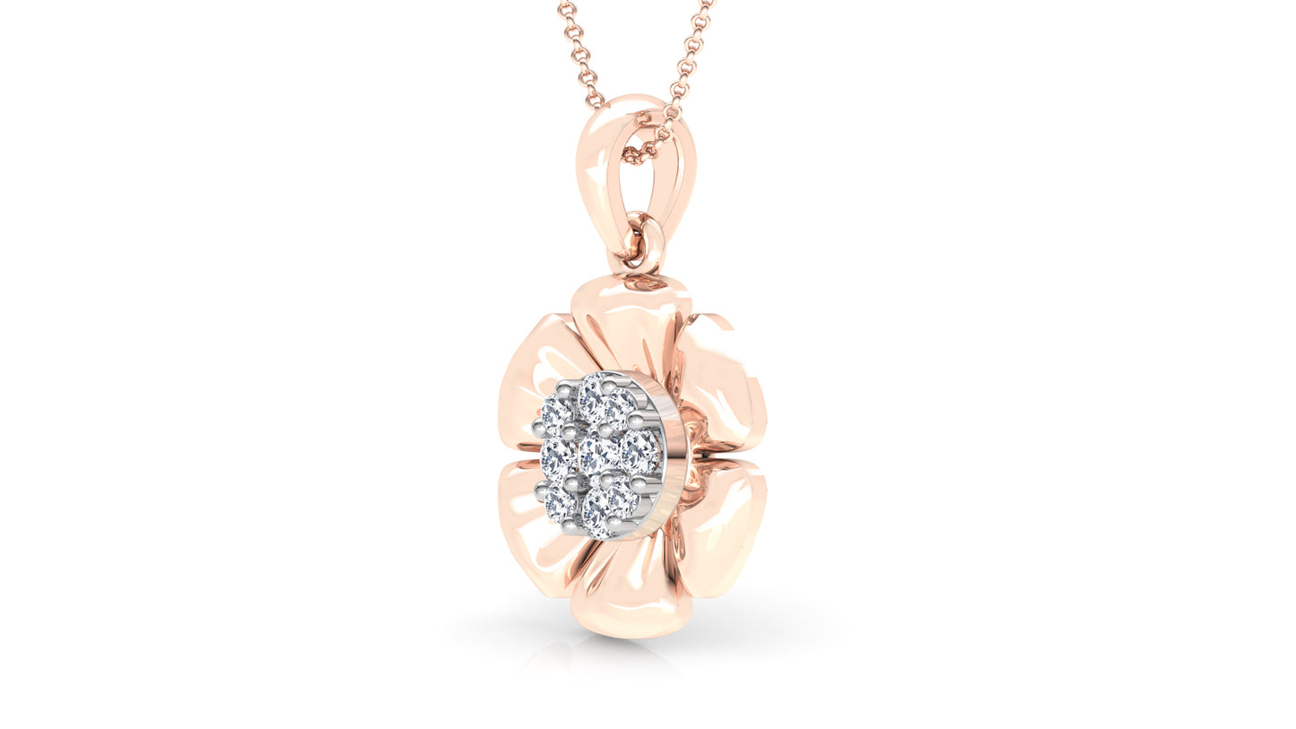 Bloom Zoom Diamond Earrings And Pendant Set