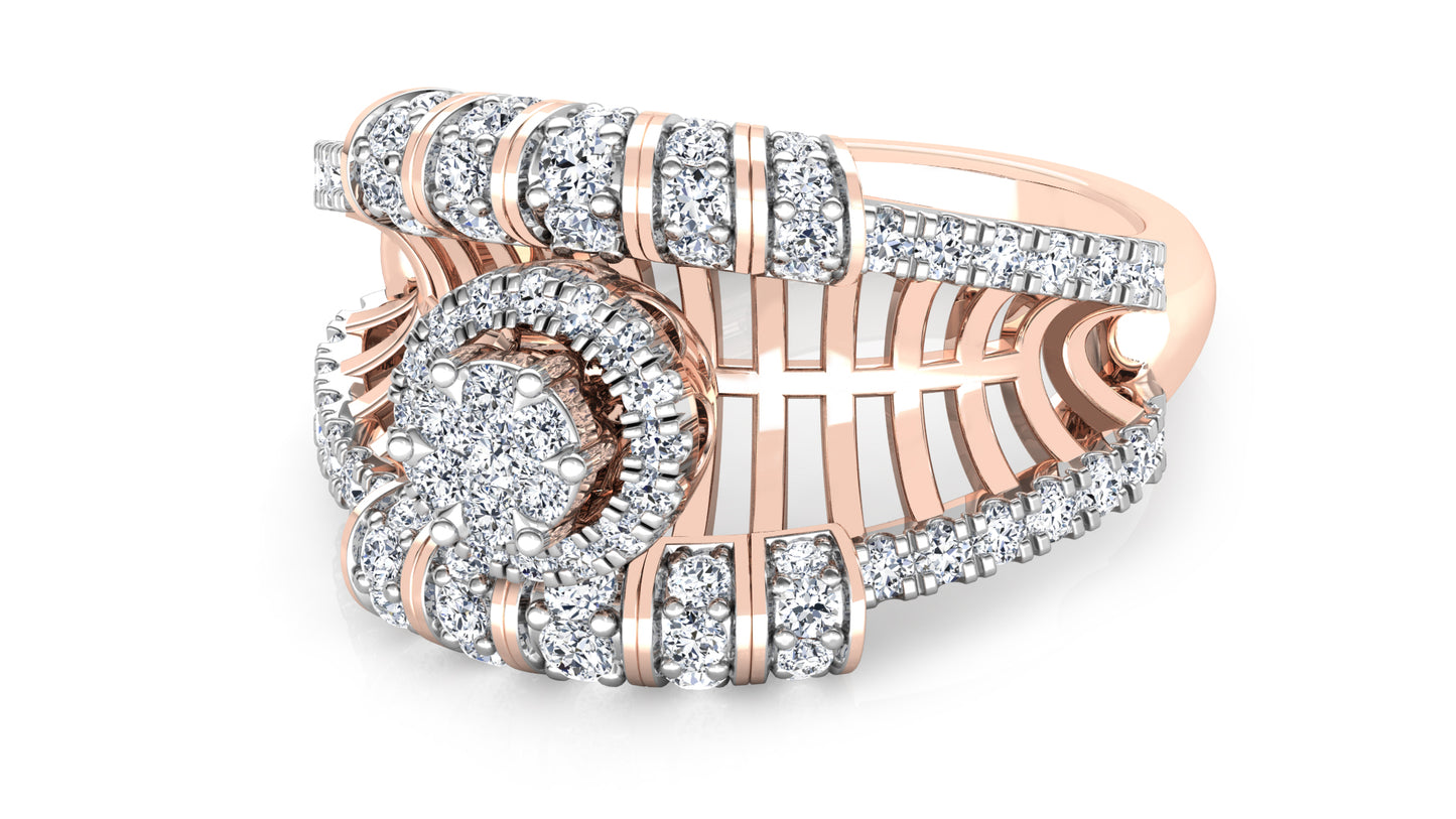 Golden Roll Diamond Ring