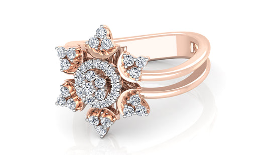 Floral Diya Diamond Ring