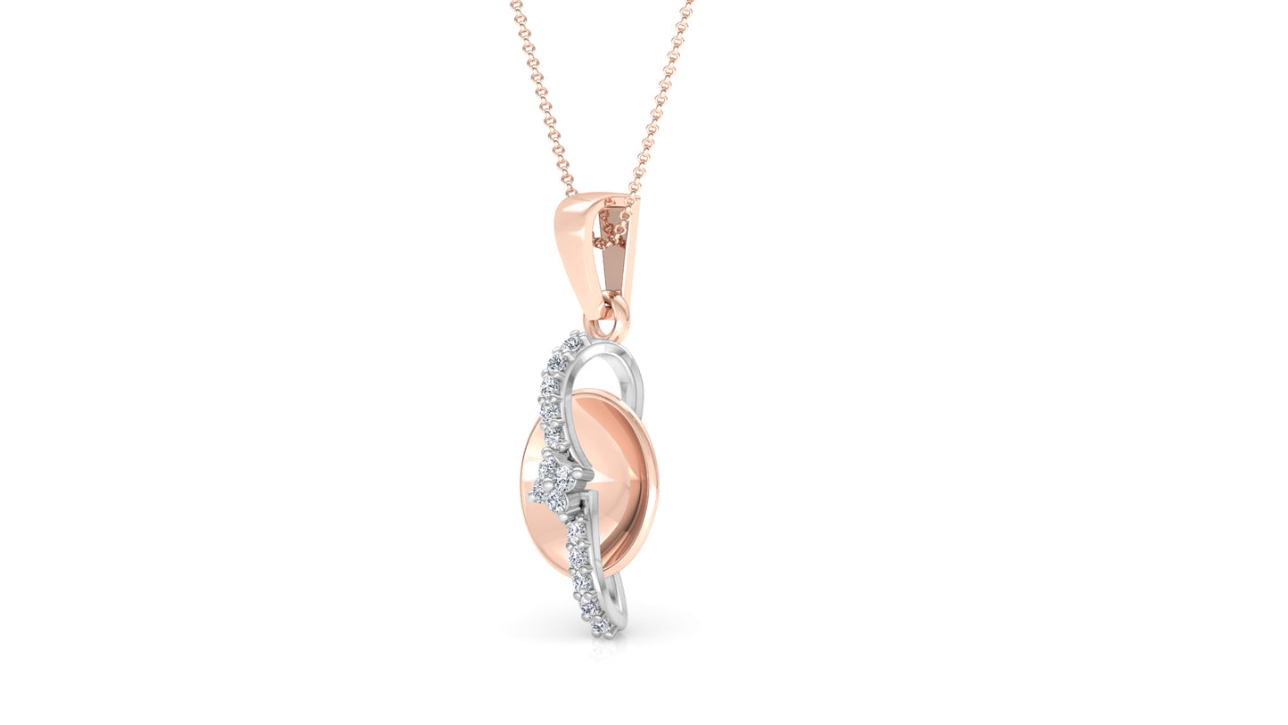 Full Band Diamond Earrings And Pendant Set