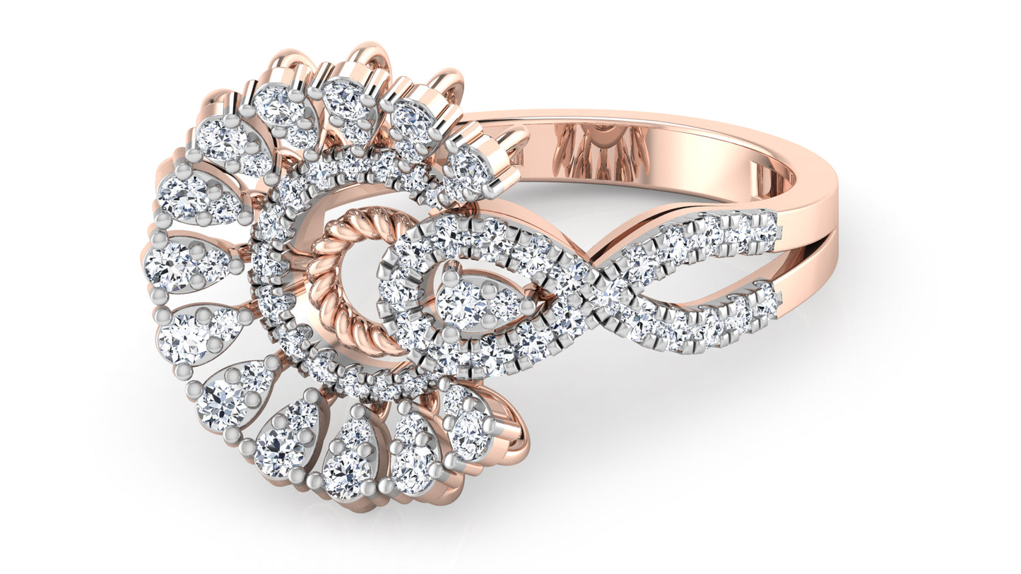 Sunflower Bloom Diamond Ring