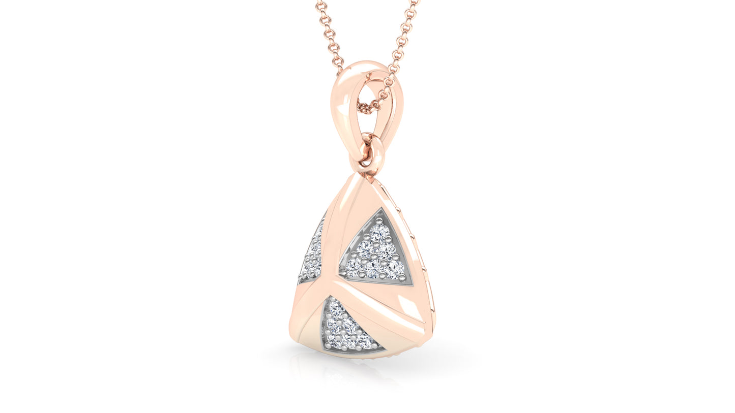 Flashy Triangles Diamond Earrings And Pendant Set