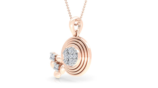 Golden Coils Diamond Earrings And Pendant Set