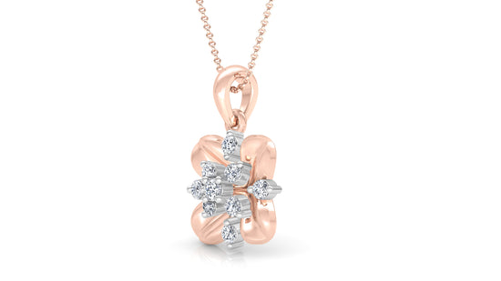 Flower Quotient Diamond Earrings And Pendant Set