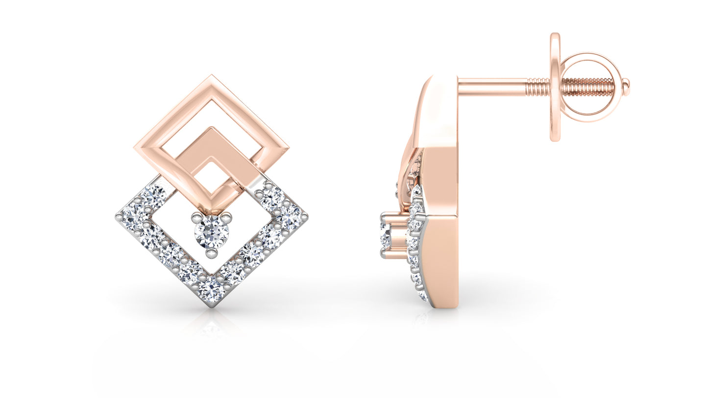 Luxory Square Diamond Earrings