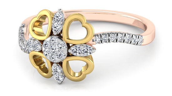 Tetra Hearts Diamond Ring