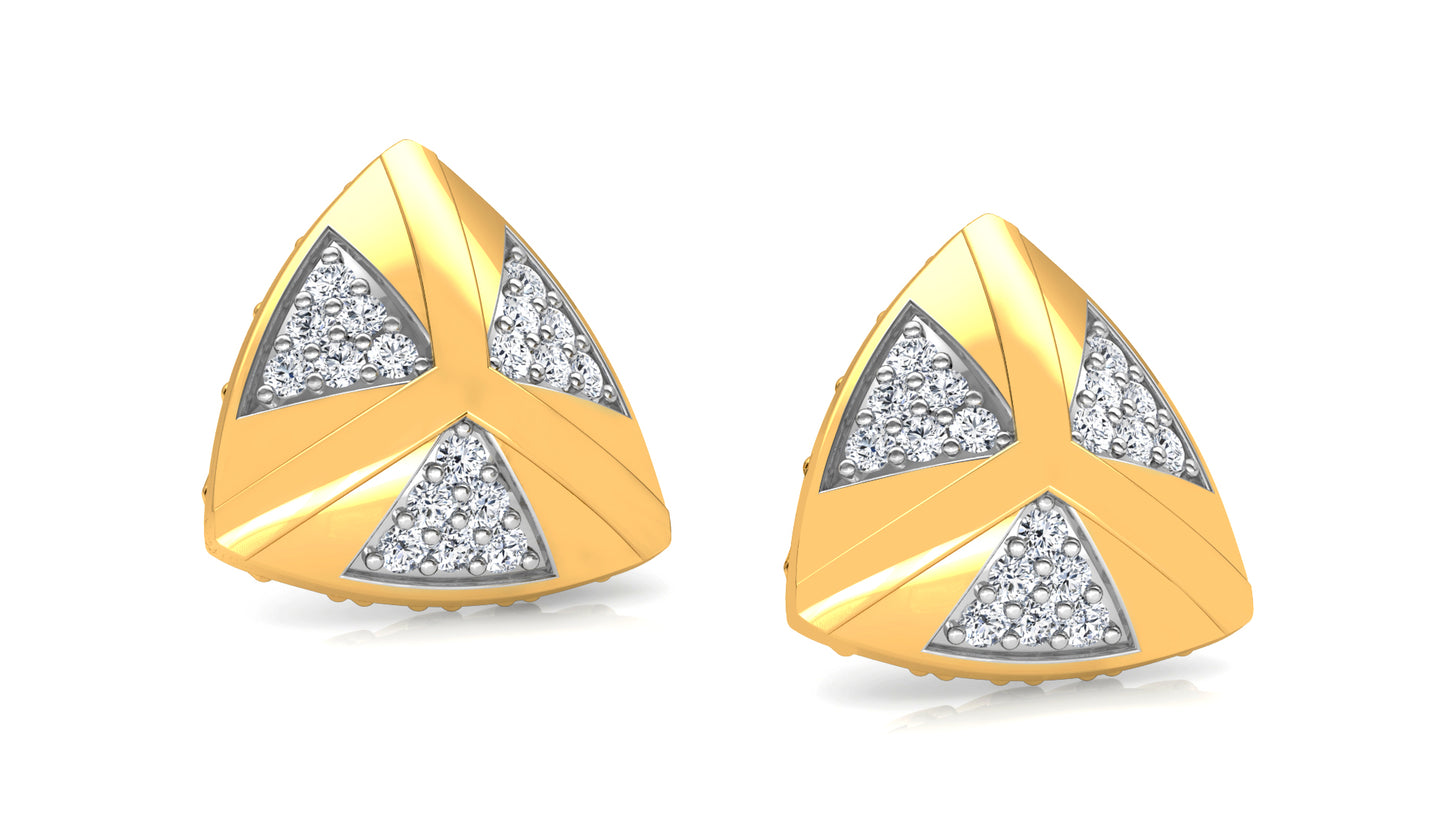 Flashy Triangles Diamond Earrings And Pendant Set