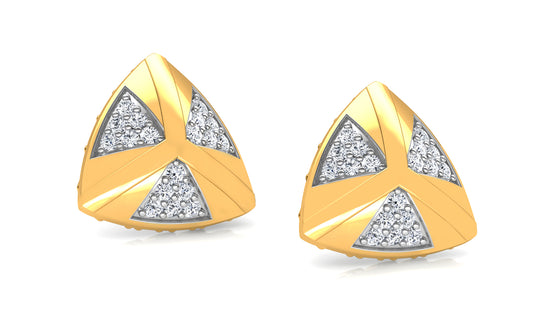 Flashy Triangles Diamond Earrings And Pendant Set