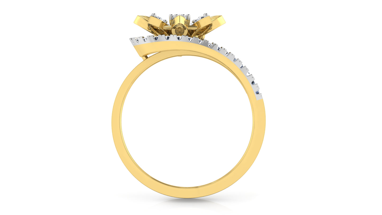 Leaflet n Florets Diamond Ring