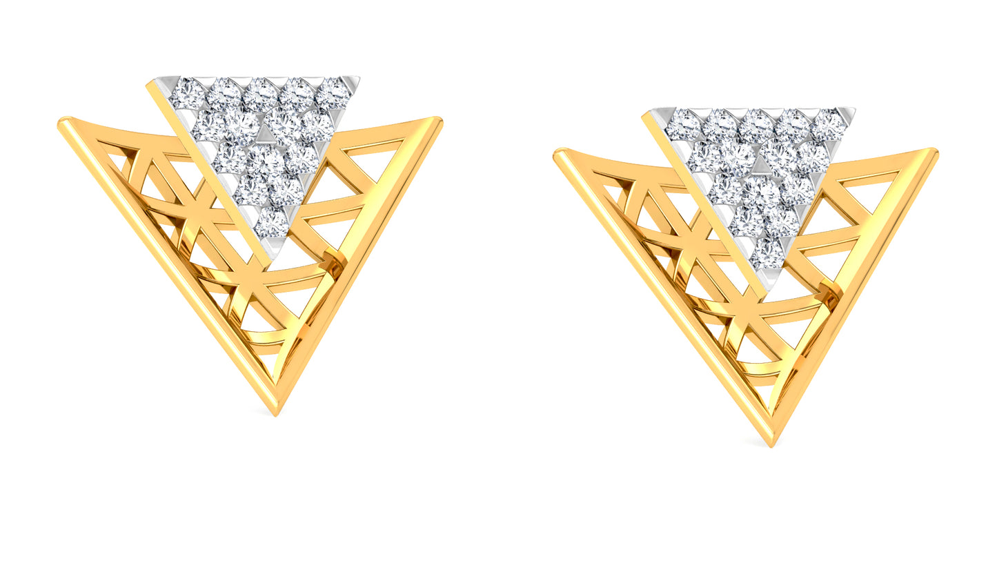 Triangle Doublet Diamond Earrings And Pendant Set