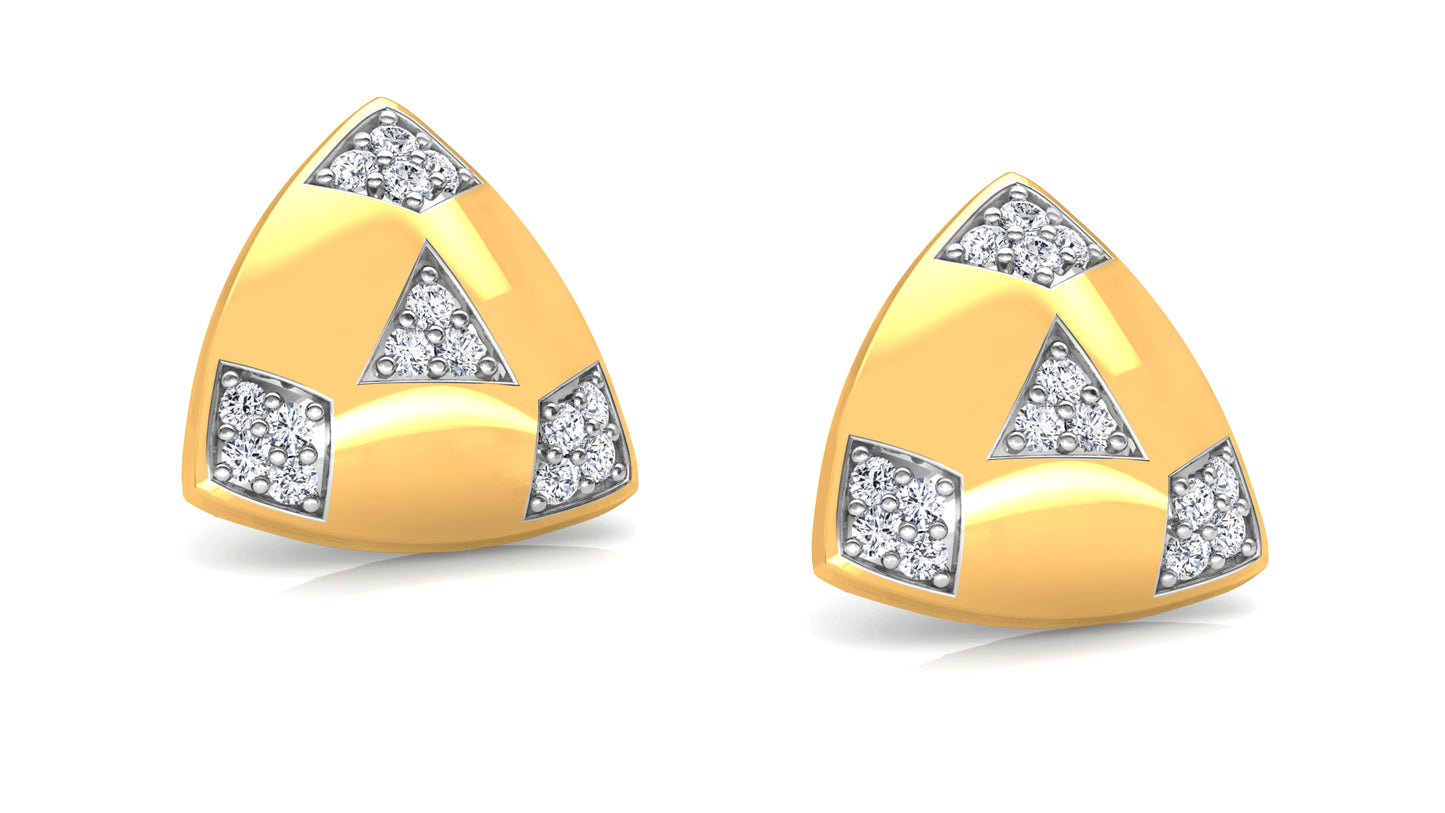 Triangle Flair Diamond Earrings And Pendant Set