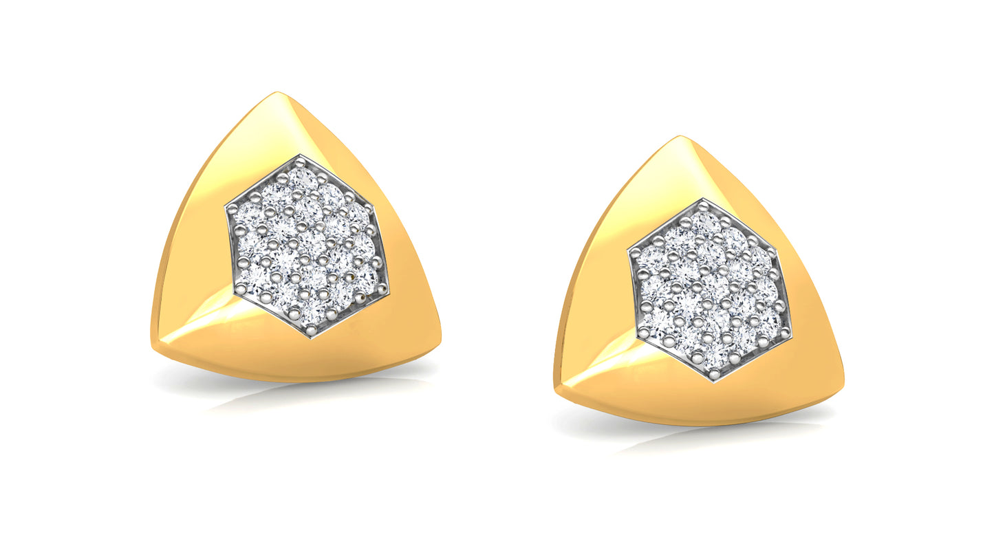 TriHex Bond Diamond Earrings And Pendant Set