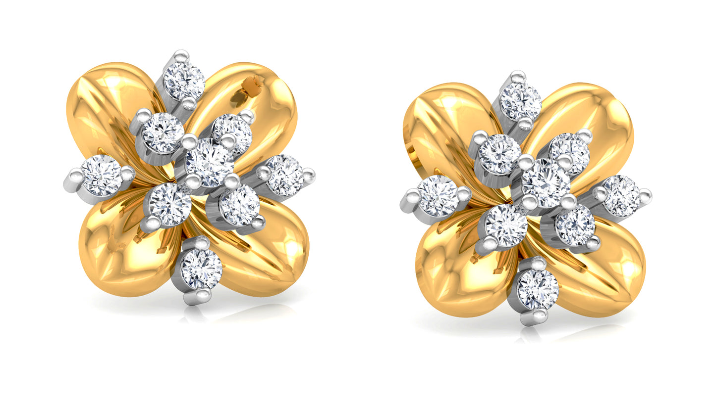 Flower Quotient Diamond Earrings And Pendant Set