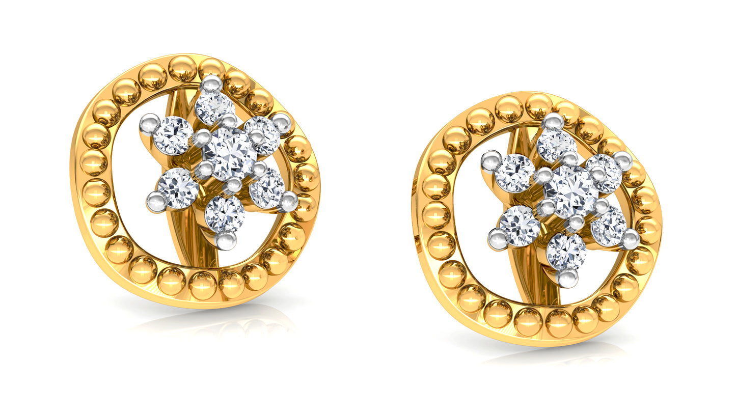 Golden Bullets Diamond Earrings And Pendant Set