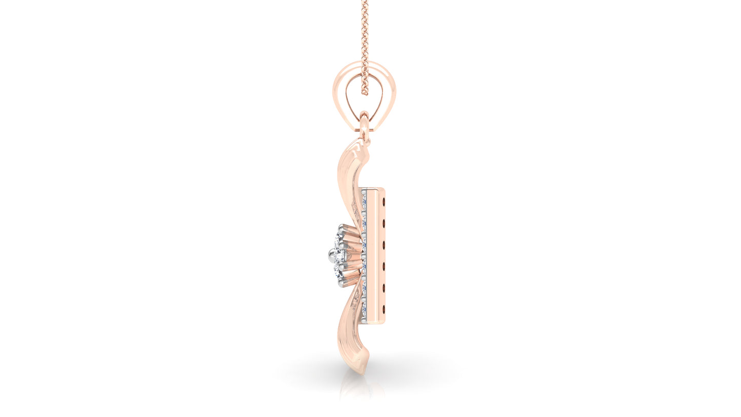 Statuesque Diamond Earrings And Pendant Set