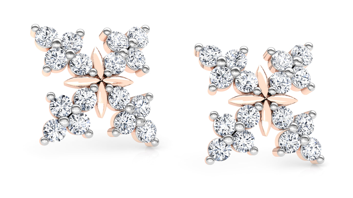 Dramatic Leaves Diamond Earrings