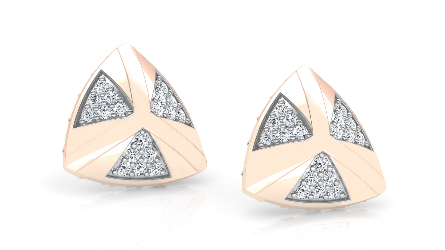 Flashy Triangles Diamond Earrings And Pendant Set