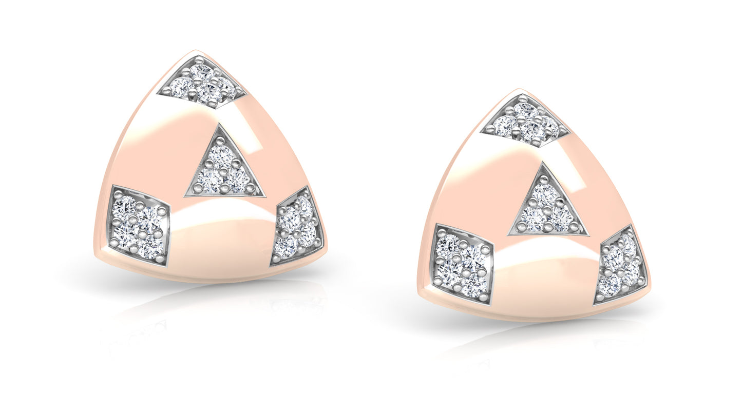 Triangle Flair Diamond Earrings And Pendant Set