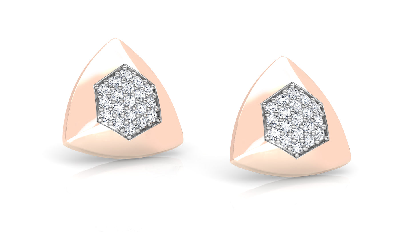 TriHex Bond Diamond Earrings And Pendant Set