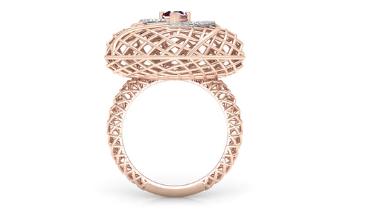 Bamboo Basket Diamond Ring