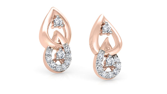 Leaf in Leaf Diamond Earrings