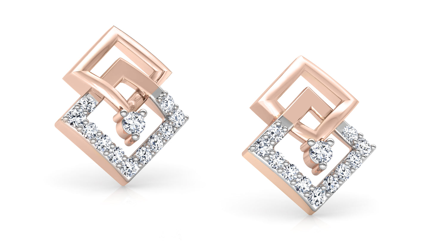 Luxory Square Diamond Earrings