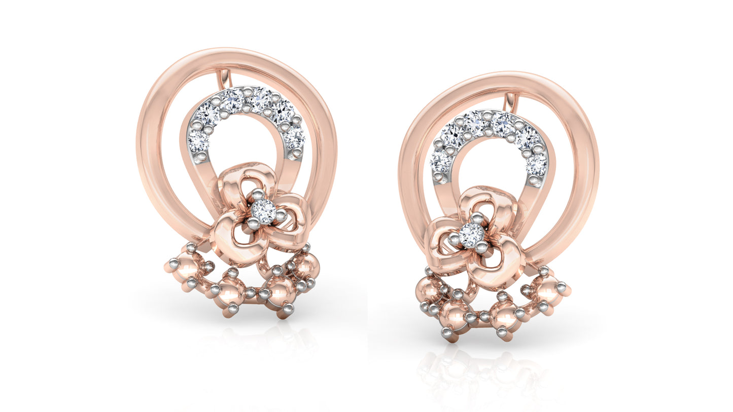 Horse Shoe Diamond Earrings