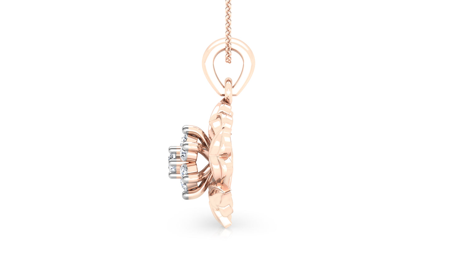 Rose Dash Diamond Earrings And Pendant Set