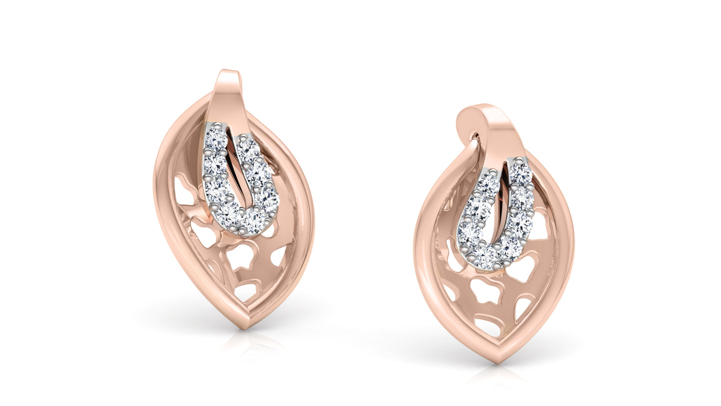 Leaf Engulf Diamond Earrings