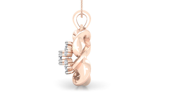 Golden Twist Diamond Earrings And Pendant Set