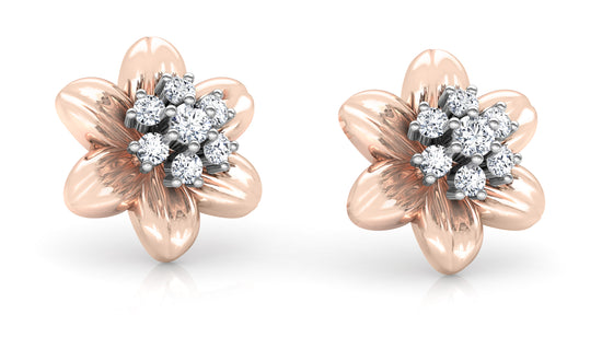 Flower Bond Diamond Earrings And Pendant Set