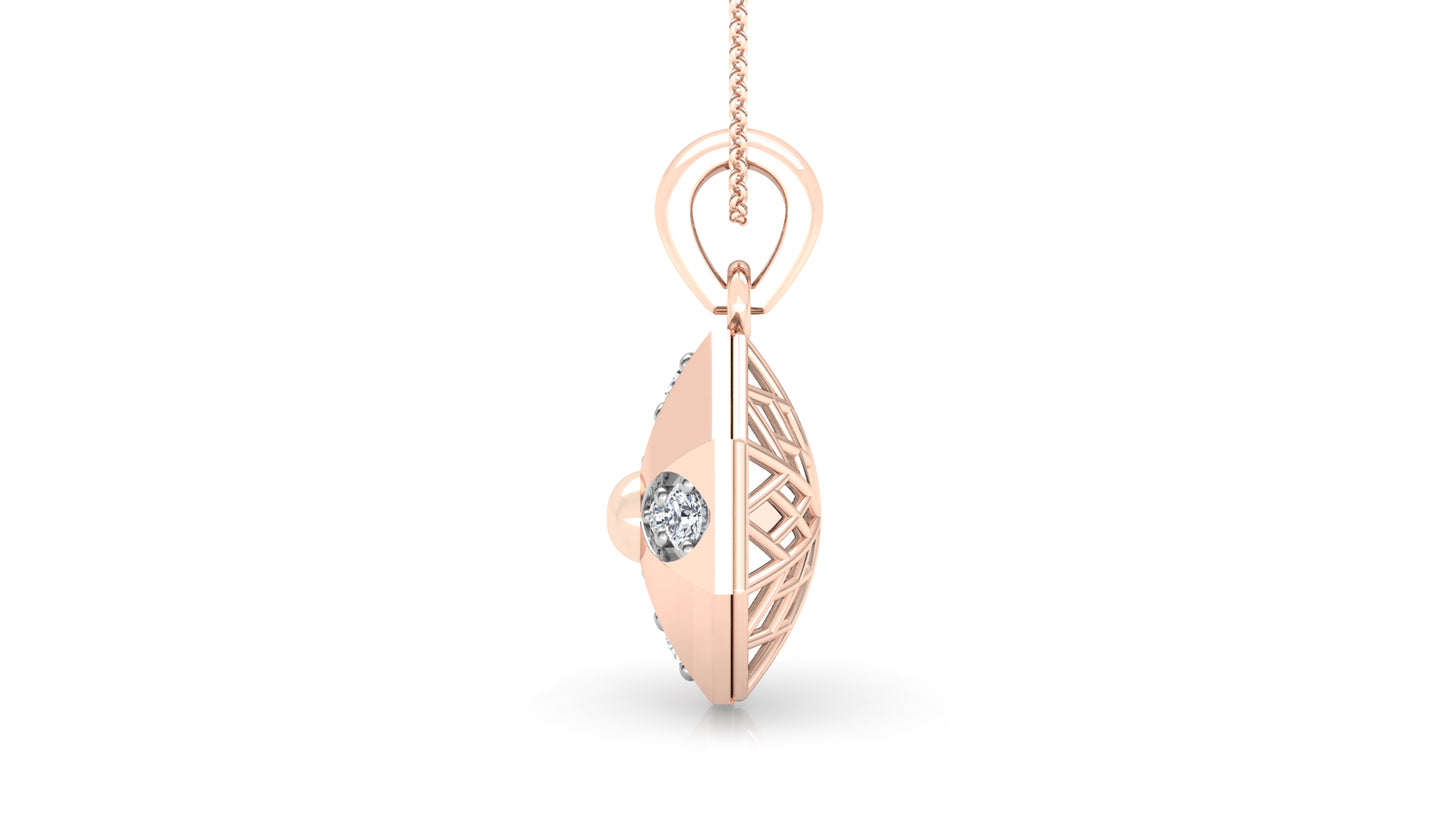 Snowy Sheen Diamond Earrings And Pendant Set