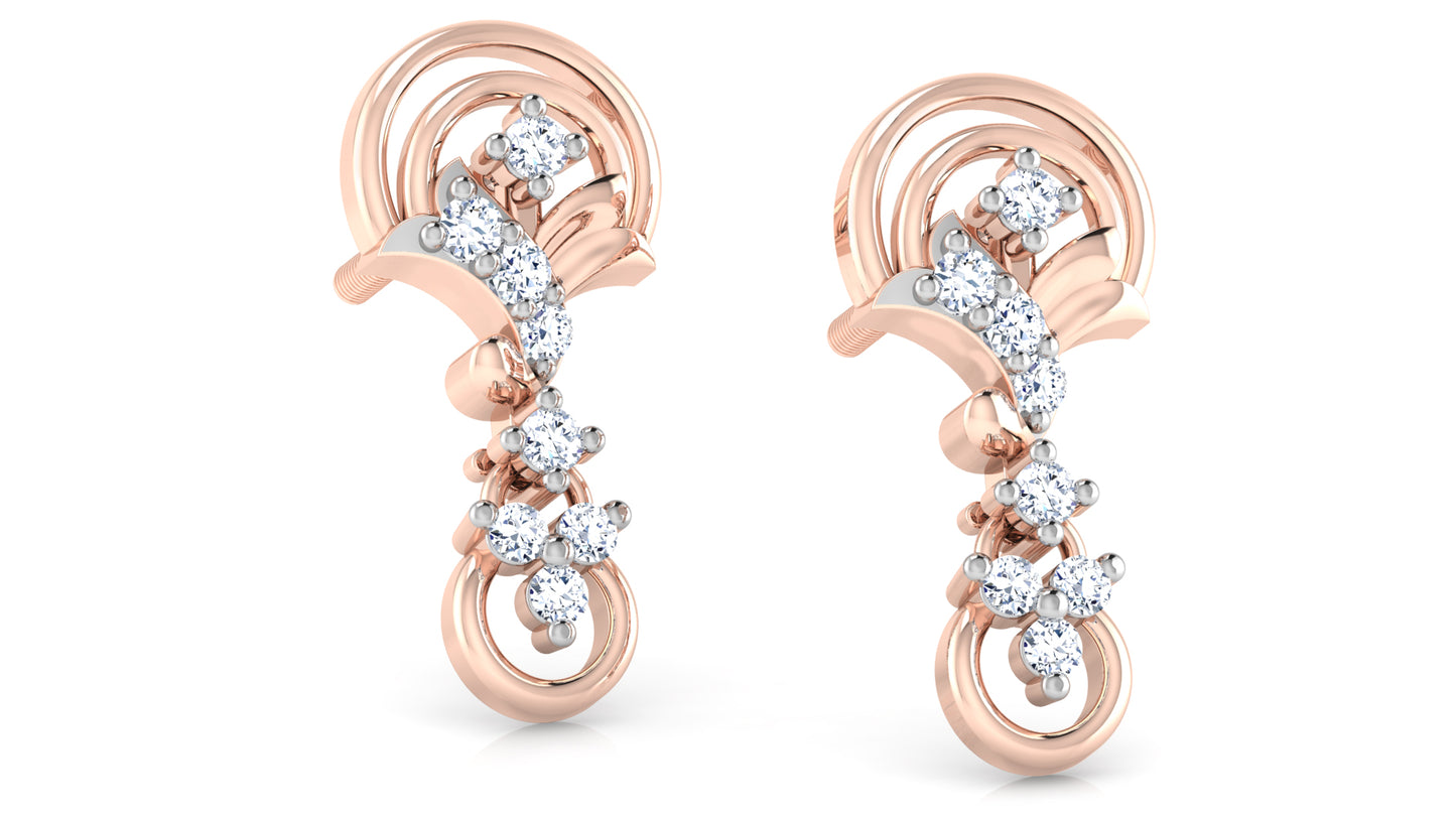 Palace Arches Lab Grown Diamond Rose Gold Danglers Best Lab Grown  Diamond Jewelry in Chennai