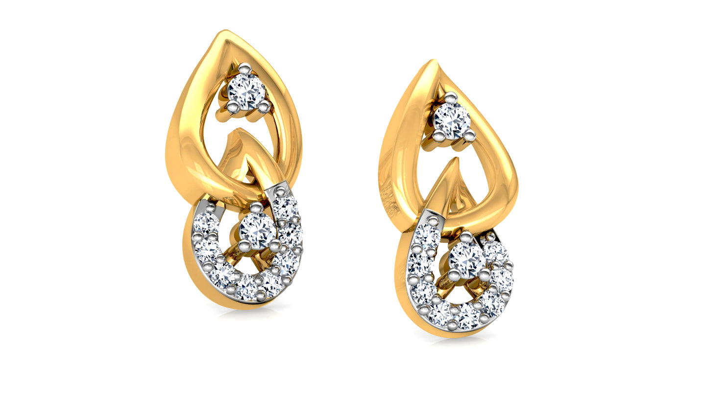 Leaf in Leaf Diamond Earrings