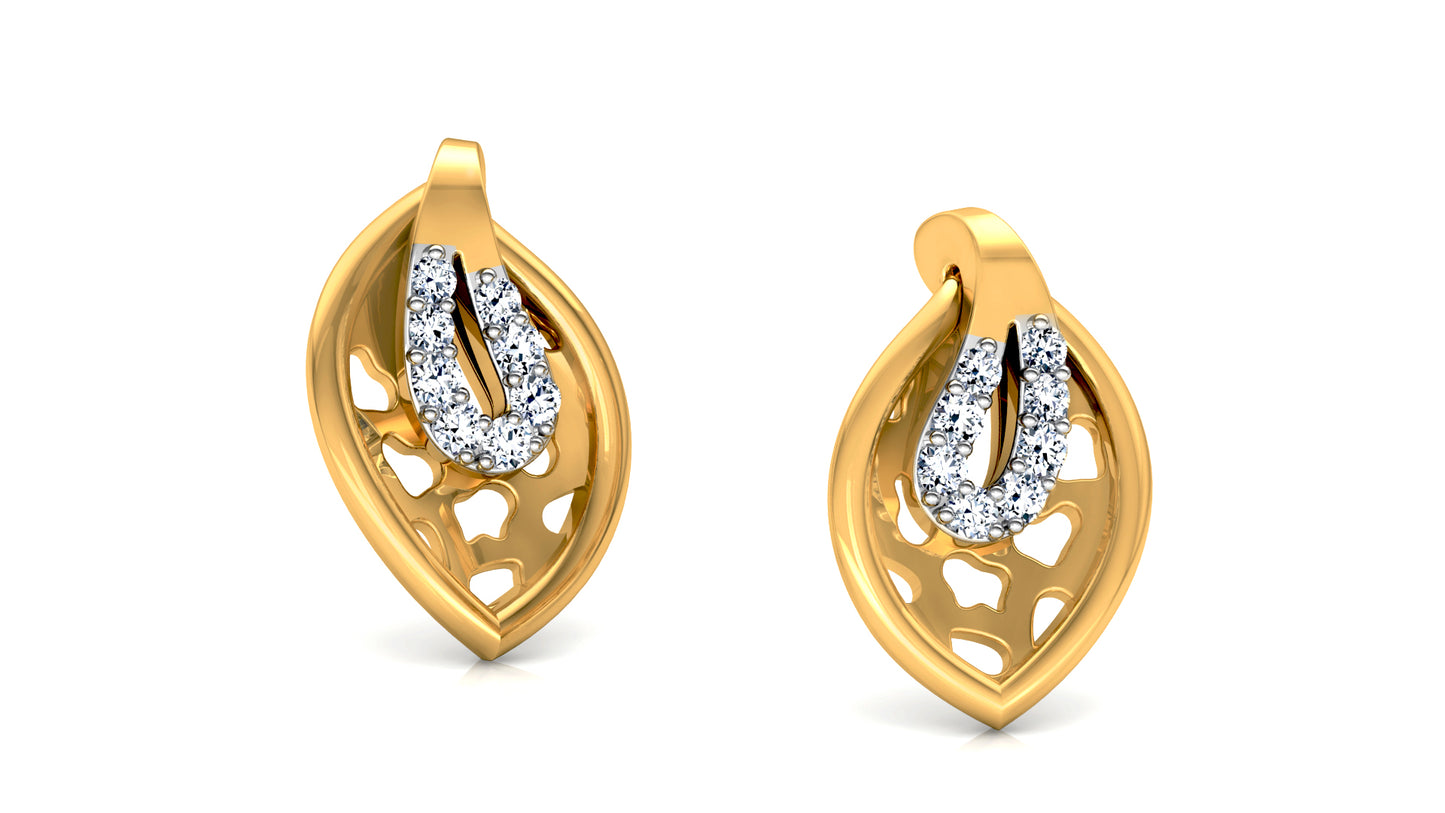 Leaf Engulf Diamond Earrings