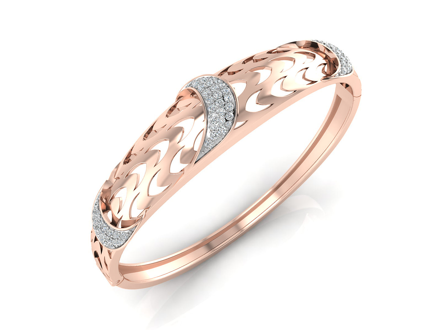 Buy Wild Moon Synthetic Diamond Rose Gold Bracelet Top View Best Artificial Diamond Jewelry in Chennai