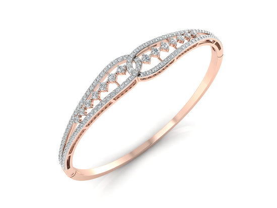 Sleek n Slide Artificial Diamond Rose Gold Bracelet Top View.Best Synthetic Diamond Jewelry in Chennai