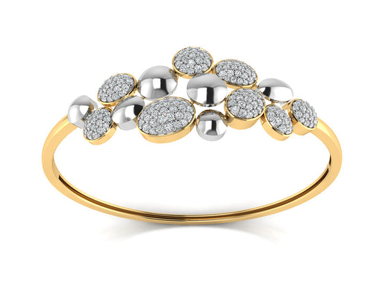 Cluster Synthetic Diamond Gold Bracelet Top View. Best Artificial Diamond Jewelry in chennai