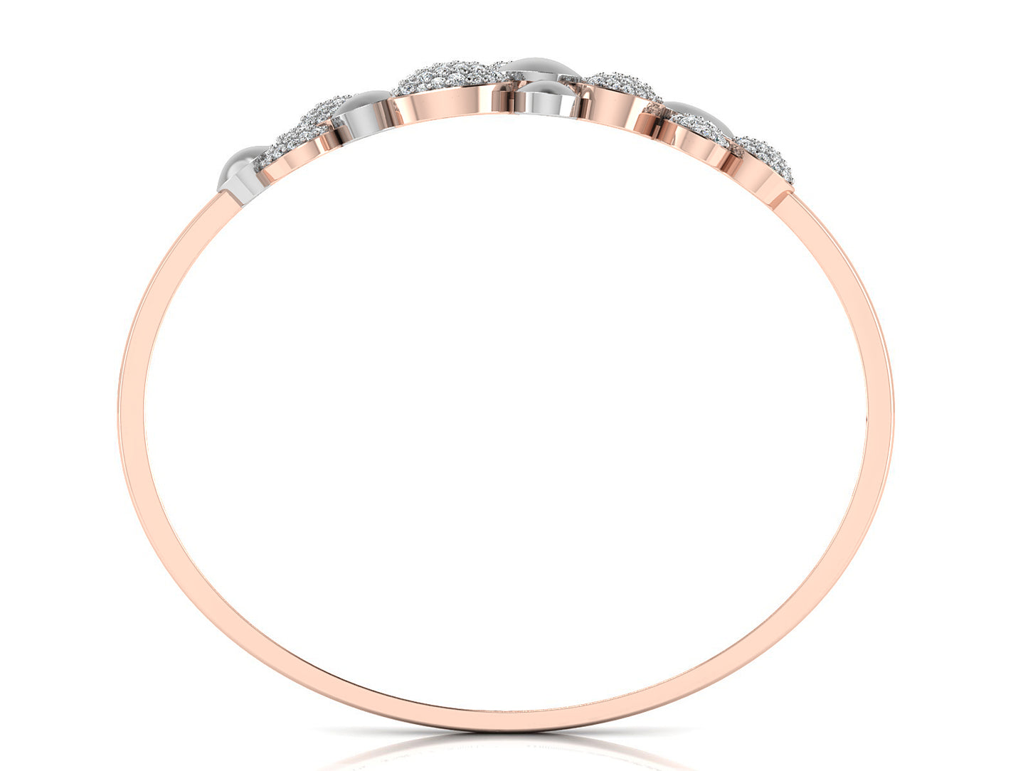 Cluster Synthetic Diamond Rose Gold Bracelet Front View. Best Artificial Diamond Jewelry in chennai