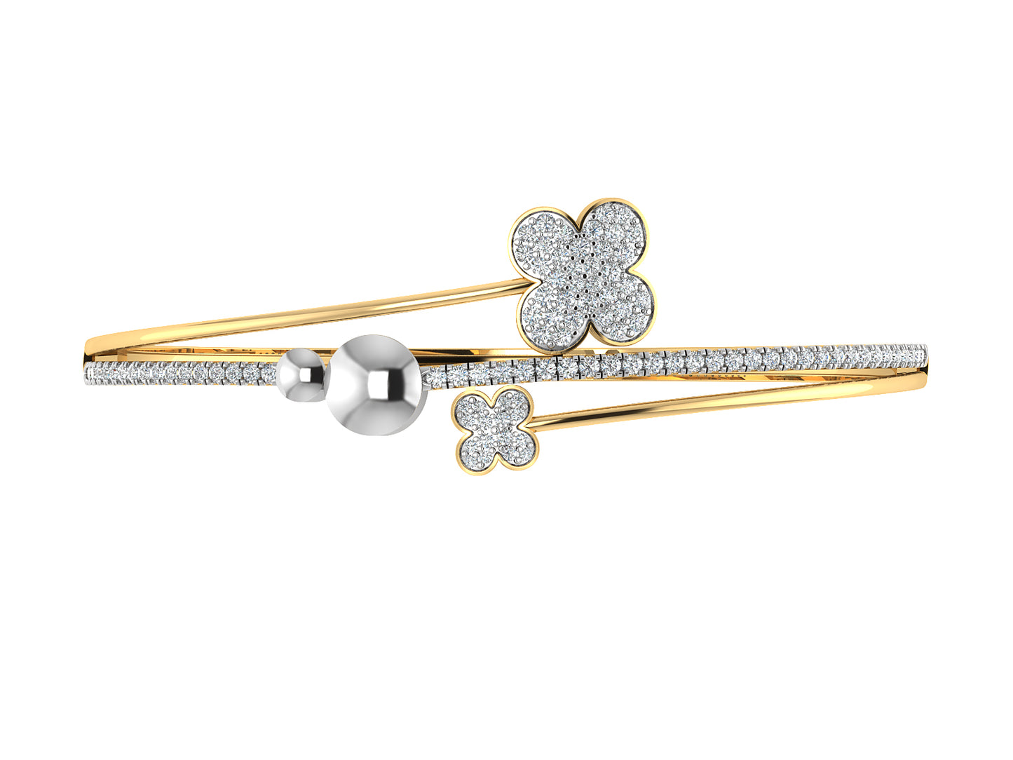 Buy Baby Flower Lab Grown Diamond Gold Bracelet at Diahart.