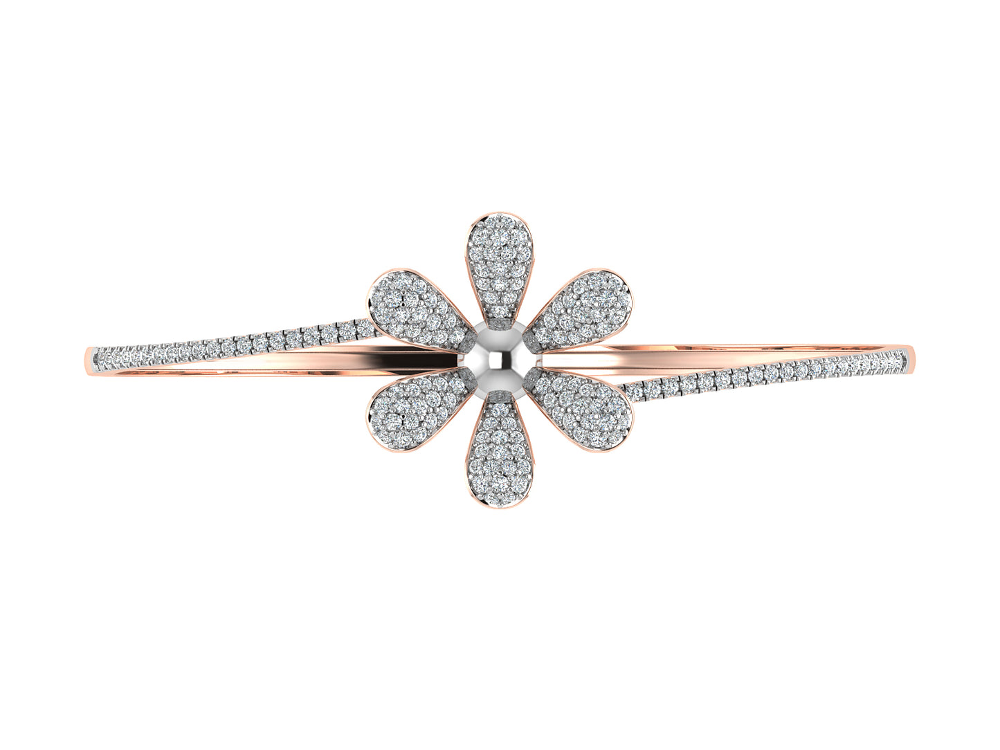 Buy Simple Flower Synthetic Diamond Rose Gold  Bracelet at Diahart.